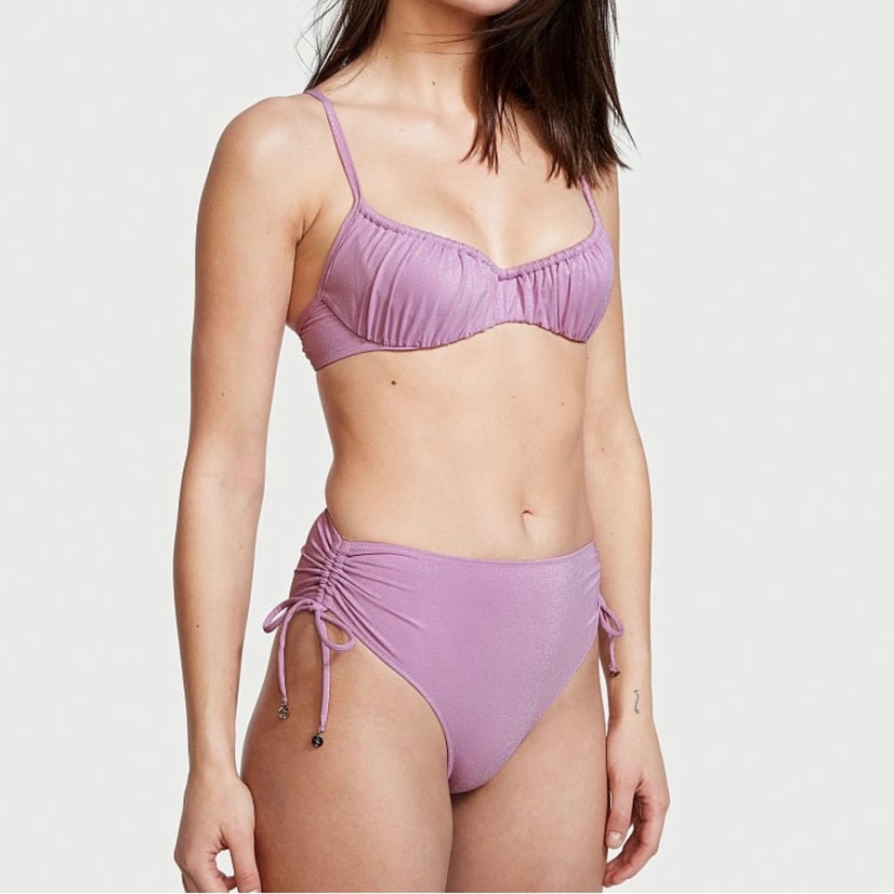 Victoria’s Secret Ruched Wicked 2 pc Bikini Set - Lilac Metallic Shimmer 32C/XS